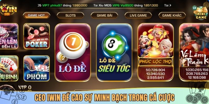 CEO IWIN đề cao sự minh bạch trong cá cược