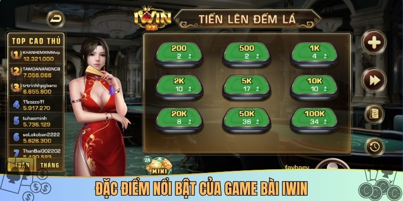 Đặc điểm nổi bật của game bài iwin